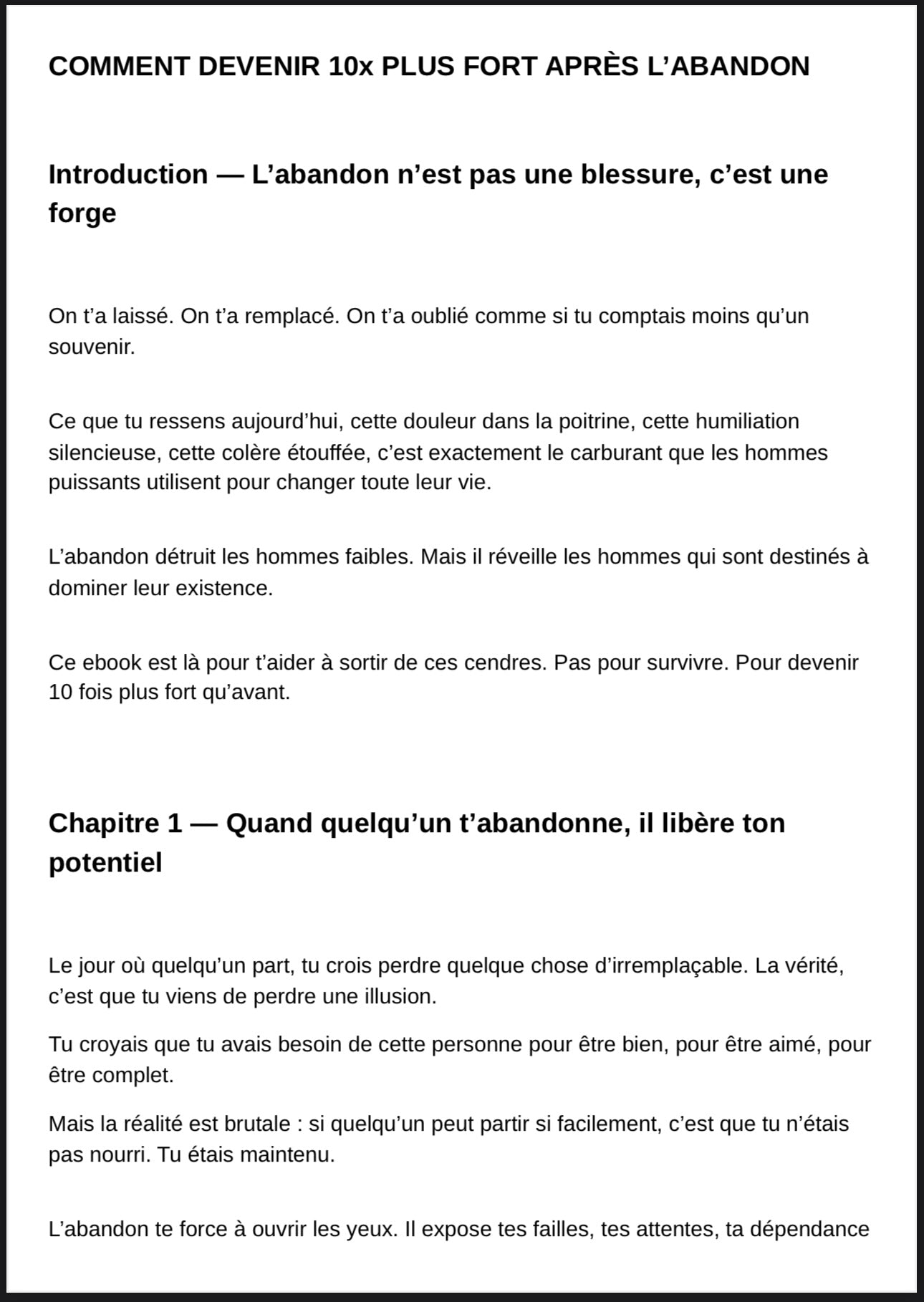 "COMMENT DEVENIR 10x PLUS FORT APRÈS L’ABANDON" By CallMeNarcice.