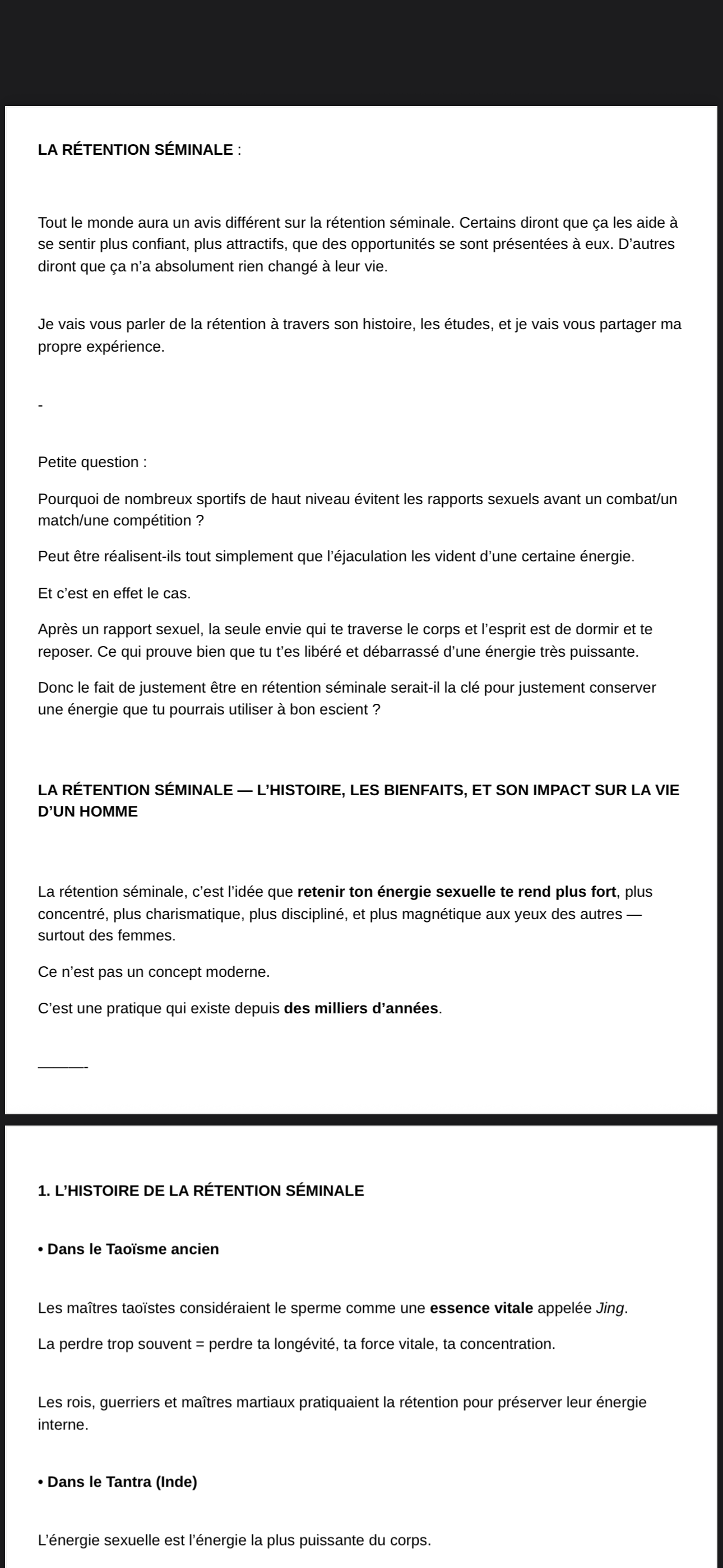 "LA MAGIE DE LA RÉTENTION SÉMINALE : BIENFAITS, HISTOIRE & MA PROPRE EXPÉRIENCE" By CallMeNarcice.