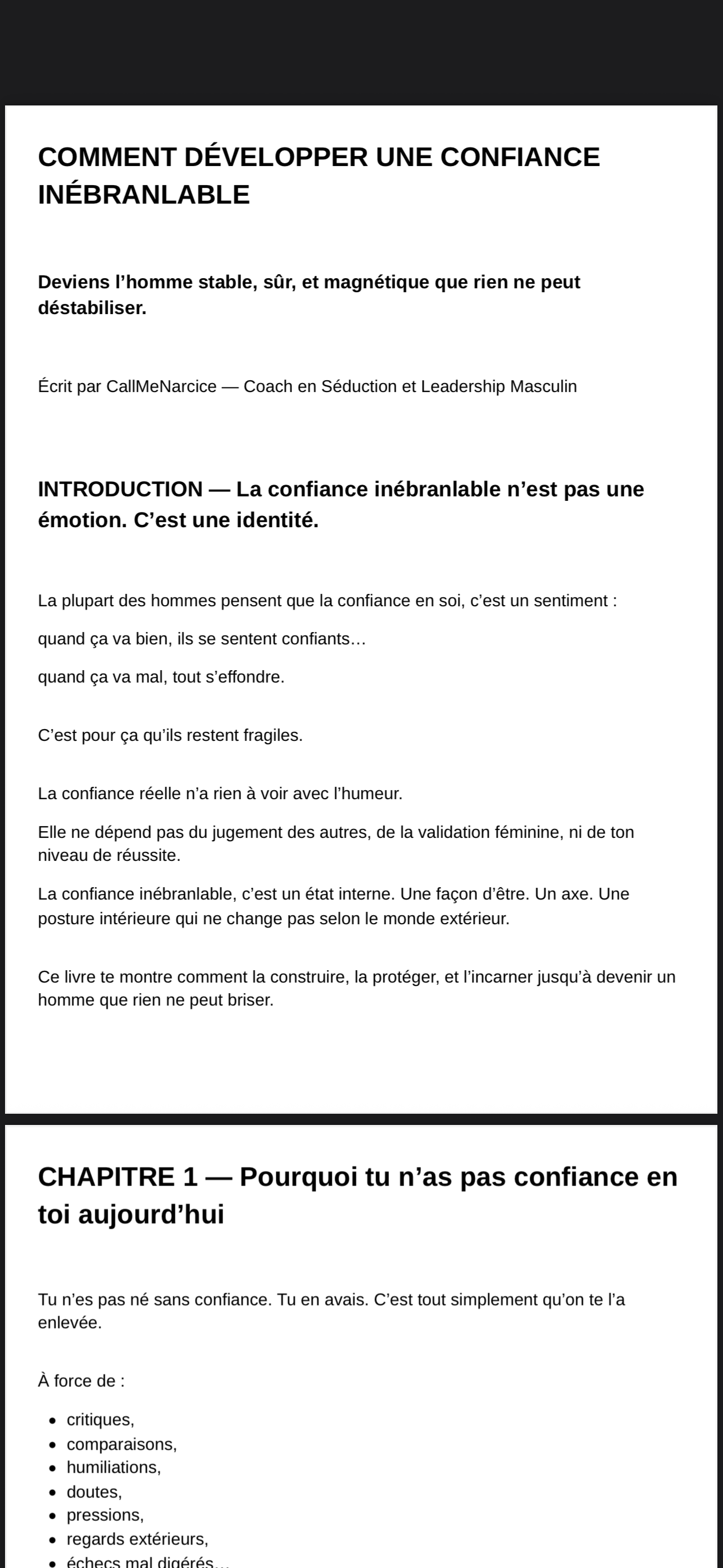 "COMMENT DÉVELOPPER UNE CONFIANCE EN TOI INÉBRANLABLE" By CallMeNarcice.