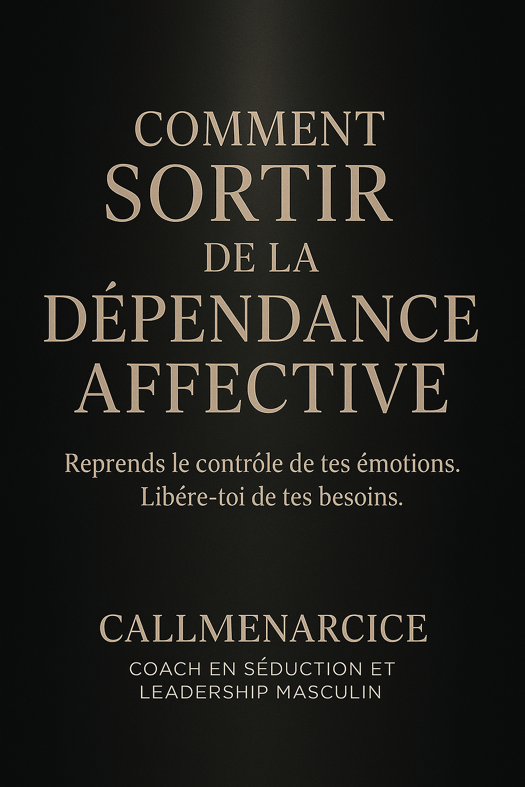 "COMMENT SORTIR DE LA DÉPENDANCE AFFECTIVE." Ebook by CallmeNarcice - Coach en Séduction et Transformation Personnelle