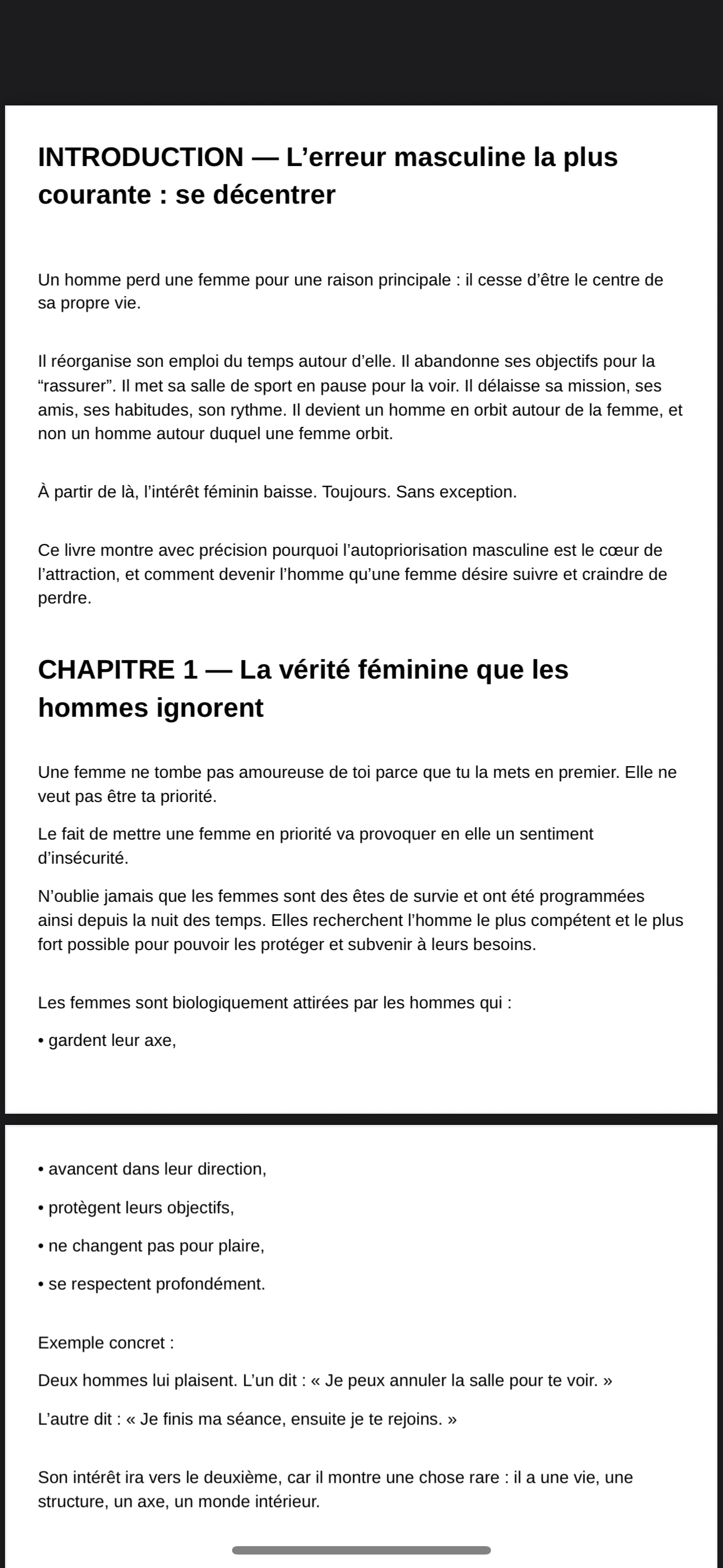 "LES FEMMES RESPECTENT LES HOMMES EMOTIONNELLEMENT CENTRÉS" By CallMeNarcice.